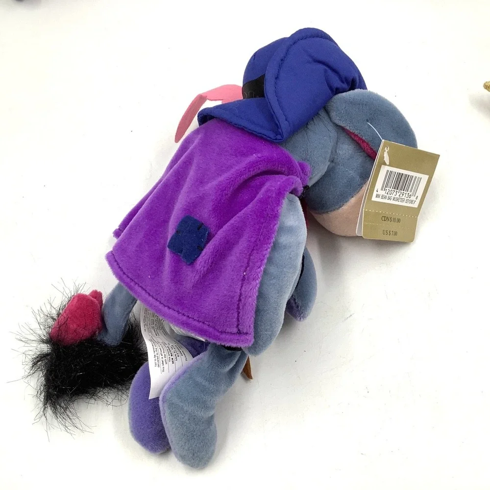 4 Walt Disney Bean Bag Eeyore Plush Bean Bag Angel Musketeer‎ Butterfly Cupid